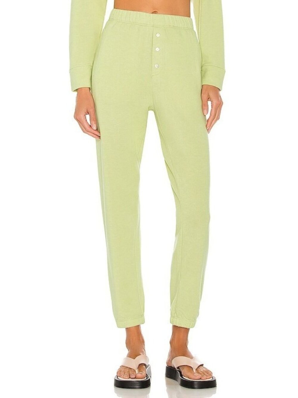 DONNI. Sweater Henley Pants Lime
